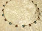 Luxus Kristall Halskette lt. Topaz indian saphire Swarovski Elements
