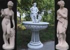 Figuren vasen körbe geländerpfosten und säulen aus weißem zement