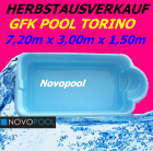 GFK Schwimmbecken TORINO 7 20m x 3 00m fertig Pool Eunabubecken vollisolliert TO