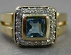 Super Topas/ Brillant-Ring 1 05 kt. GG 585 - 50er Jahre