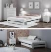 Weißes Bett Holzbett mit Lattenrost Kiefernholz Holzbett 90x200