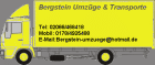 Bergstein Umzüge 3 Träger inkl. LKW 3 Std. für 165 Euro inkl. MwSt.