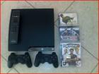 PS3 Slim 250GB inkl Festplatte Kaufdatum Oktober 2022 inkl 3 Spielen und 2 Kontr
