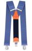 Herrenhosenträger superbreit 5cm breit 130cm lang 3 starke Metallklipps Blau Mar