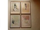 4 erotische Bilder mit Rahmen von Otto Bachmann Luzern 1915 - Ascona 1996