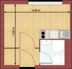 Unterschlupf für Wochenendpendler 1 Zimmer Wohnung 1ZW Kochnische EBK