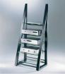 HiFi Rack Deltastatic schwarz mit schwarzen Glasböden