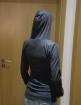 Damen Kapuzenkleid Schwarz Größe M