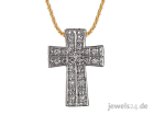 Halkette mit Kreuz Anhänger Diamanten und Gold günstig direkt vom Hersteller on