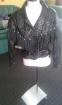 Damen Biker-Lederjacke Gr. 36 mit Fansen