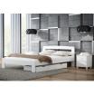 Schlafzimmer-Set Kieferbett 90x200 Bett 2x Nachttisch weiß