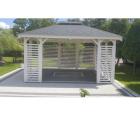 GARTENHAUS GARTENLAUBE KLEBEDACH MIT HOLZ CIECHANOW BITUMENSCHINDELN 3 5mx4 5m