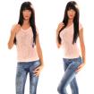 Damen T-Shirt mit Pailletten rosa