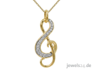 Halskette mit Anhänger Notenschlüssel Diamanten und Gold günstig online bei ww
