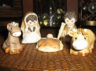 Handgemachte peruanische Weihnachts Grippenfiguren aus Ton