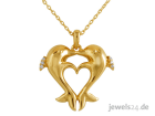 Feiner Halsschmuck Halskette Anhänger Delfine Diamanten Gold günstig online