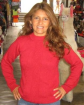 Roter Damen Strickpullover aus Alpakawolle
