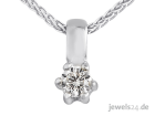 Lupenreiner Diamantschmuck Solitaire Diamant Collier Weißgold günstig im Schm