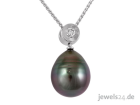 Edler Halsschmuck Halskette mit Anhänger Diamant Tahiti Zuchtperle Gold g