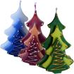 Kerzen Trio als Tannenbaum durchgefärbt verziert www. nordkerze. de