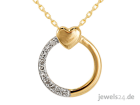 Brillante Muttertag Geschenke Halskette mit Herz Anhänger Diamanten Gold güns