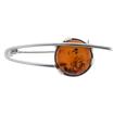 Brosche mit Bernstein-Kugel cognac Silber 925