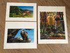 3 handgemalte Vogelbilder