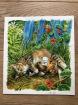 Original Bild Katze mit Jungen handgemalt