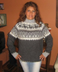 Grauer Damen Pullover Norweger Stil Alpakawolle