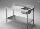 TISCH MIT SPÜLE UND AUFKANTUNG 7X16 NEU