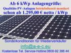 Photovoltaikanlage neu Ab 6 kWp betriebsbereit montiert nur 1. 295 00 Euro netto
