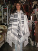 Damen Poncho mit Schal aus Alpakastoff