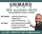 Reinigungskraft m/ w/ d ab sofort in Vollzeit gesucht