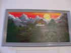 Ölgemälde landschaft sonne farbe natur berge haus