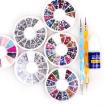 6 Rad Strass Steine Crystal Leim Platzierstift Nail Art Set
