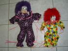 2x Harlekin Harlekinpuppen Stoffpuppen ca. 58 cm 44 cm Sandfüllung