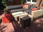 Massives Lounge-Ecksofa aus Bauholz