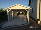 CARPORT GARAGENVORDACH HOLZÜBERDACHUNG FÜR AUTO 3 5x6m