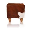 Hocker Sitzhocker Dekohocker Naturleder mit Holzfüßen modern Design Ivo Polster