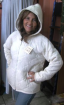 Weiße wattierte Damen Kapuzenjacke Pima Cotton