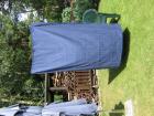 2 dunkelblaue Gardinen Schals