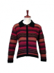 Damen Strickjacke rot gestreift Alpakawolle