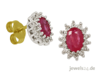 Klassisch eleganter Ohrschmuck Ohrringe Ohrstecker Diamant Rubin Edelsteine