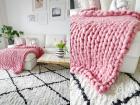 Merino chunky Decke 100 21 Mikron 150x200 Hochwertig handarbeit Unikat